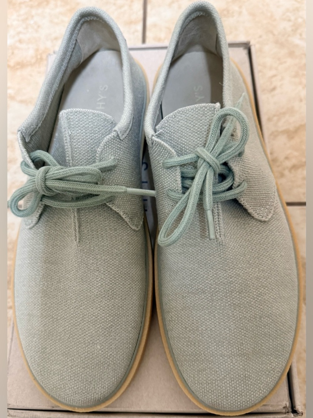 NWOT Rothy's Sage Green Knit Derby Lace-Up Shoes for